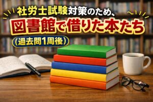 社労士試験対策のため、図書館で借りた本たち(過去問1周後)
